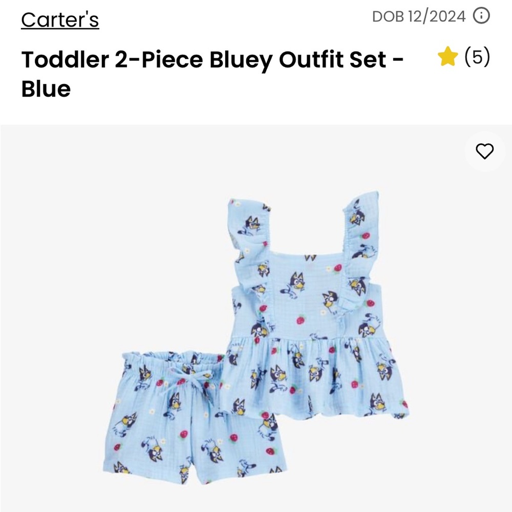 Carter's Bluey Print 2-Piece Set - Light Blue